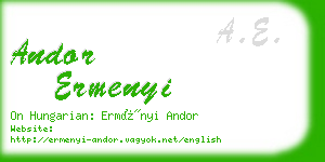 andor ermenyi business card